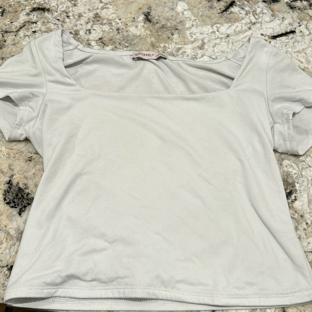 White cropped shirt